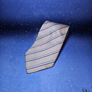Jos. A Bank Silk Neck Tie Repp Striped Made in Italy Yellow Blue Navy